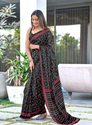 Aiwa Soft Pure Cotton Ajrakh Block Print Saree-TA1027