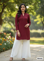 Aiwa Heavy Rayon Kurti Set with Plazzo Bottom -TA1093