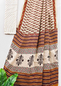 Aiwa Premium Cotton Bagru Block Print Mulmul Saree-TA1029