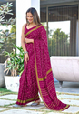 Aiwa Soft Pure Cotton Ajrakh Block Print Saree-TA1027
