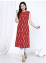 Aiwa Sleeveless Heavy Slub Rayon Printed Kurti -TA1105