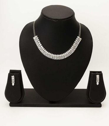 Aiwa Brass TA1005 Womens Jewellery  AD Diamond Necklace