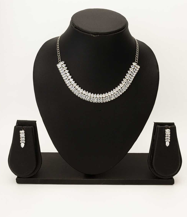 Aiwa Brass TA1005 Womens Jewellery  AD Diamond Necklace