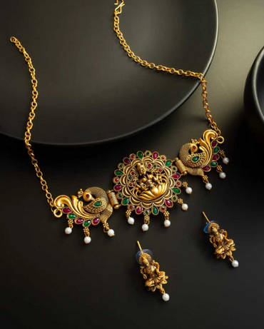 Aiwa Brass Womens Jewellery Choker Necklaces Temple Jewelry-TA1011