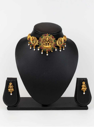 Aiwa Brass Womens Jewellery Choker Necklaces Temple Jewelry-TA1011