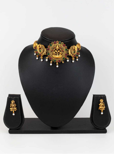 Aiwa Brass Womens Jewellery Choker Necklaces Temple Jewelry-TA1011