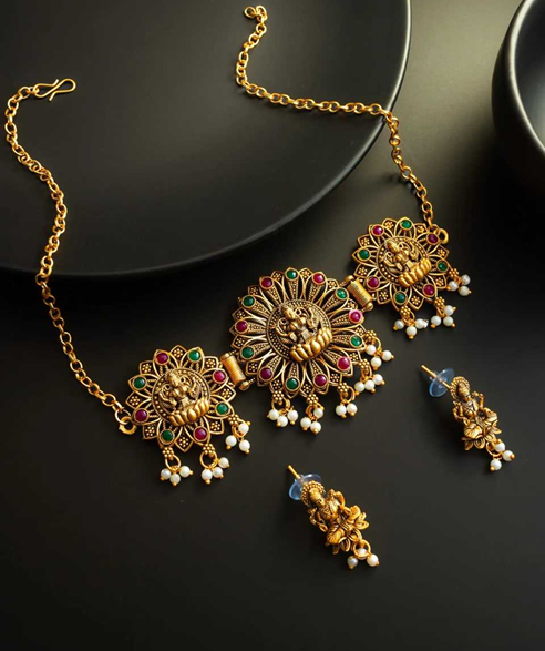 Aiwa Brass  Necklaces Handcrafted Temple Jewelry-TA1012