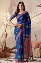 Aiwa Elegant Soft Georgette Saree in Royal Blue with Contemporary Geometric Digital Prints -TA1016