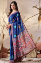 Aiwa Elegant Soft Georgette Saree in Royal Blue with Contemporary Geometric Digital Prints -TA1016