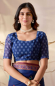 Aiwa Elegant Soft Georgette Saree in Royal Blue with Contemporary Geometric Digital Prints -TA1016