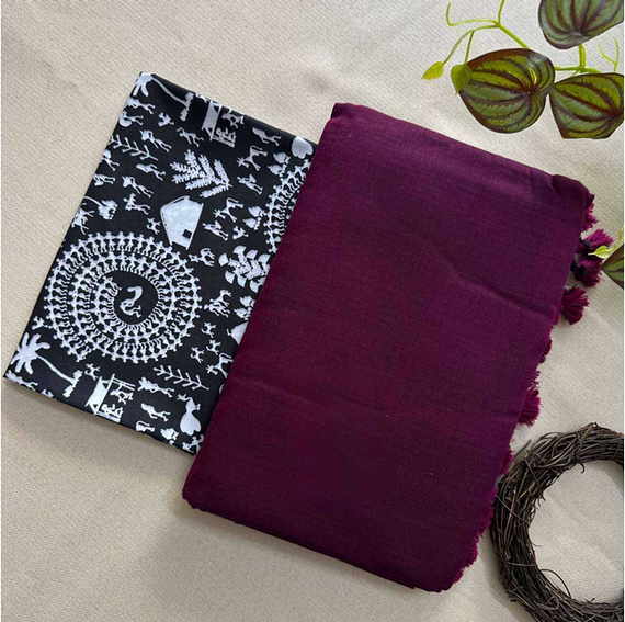 Aiwa Authentic Khadi Cotton Designer Saree with Magic Cotton Blouse-TA1018