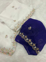 Aiwa Georgette Embroidered Blue Saree-TA1032