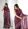 Aiwa Georgette Silk Foil Work Party Wear Wine Saree-TA1041