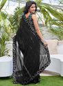 Aiwa Heavy Georgette Embroidered Sequins Saree with Fancy Lace Border-TA1044