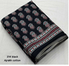 Aiwa Soft Cotton Feel Ajrakh Printed Saree with Zari Border Black-TA1050