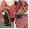 Aiwa Original Japan Silk (Semi Gajji) Ajrakh Print Designer Saree-TA1054