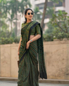 Aiwa Original Semi Gajji Silk Ajrakh Print Saree-TA1057