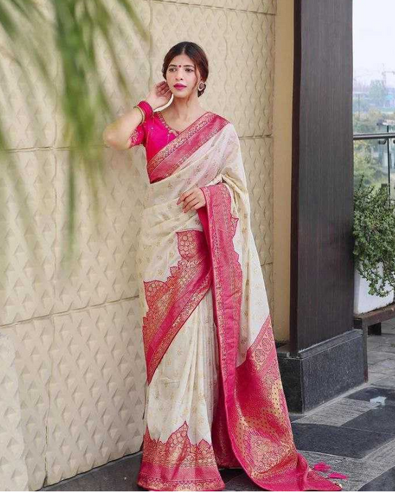Aiwa Heavy Soft Lichi Silk Designer Saree with Jacquard Work-TA1060
