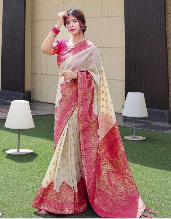 Aiwa Heavy Soft Lichi Silk Designer Saree with Jacquard Work-TA1060