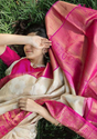 Aiwa Heavy Soft Lichi Silk Designer Saree with Rich Pallu & Jacquard Work-TA1063