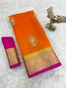 Aiwa Kanchipuram Organza Sequin Saree Collection Orange-TA1070
