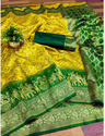 Aiwa Pure Kanchipuram Jacquard Silk Saree Collection Yellow-TA1074