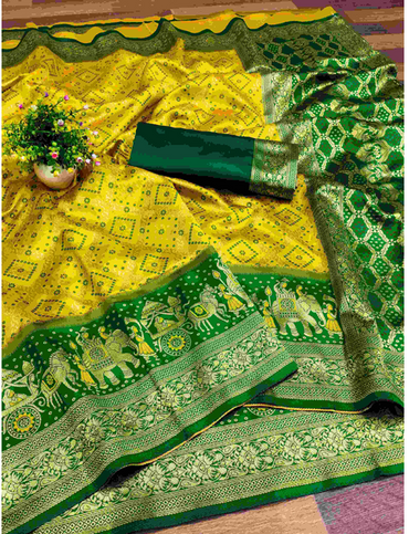 Aiwa Pure Kanchipuram Jacquard Silk Saree Collection Yellow-TA1074