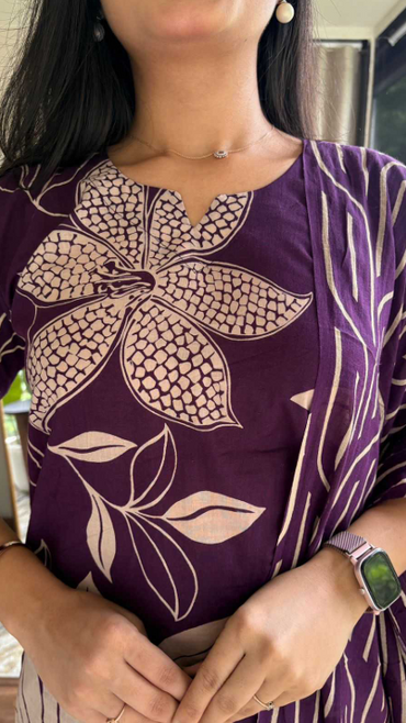 Aiwa Premium Jaipuri Cotton Kurti Set Collection Purple-TA1079