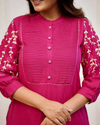 Aiwa Pure Cotton Embroidered Kurti Set Collection Pink-TA1082