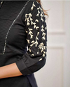 Aiwa Pure Cotton Embroidered Kurti Set Collection Black-TA1083