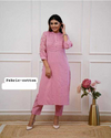 Aiwa Pure Cotton Embroidered Kurti Set Collection Baby Pink-TA1084