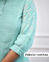 Aiwa Pure Cotton Embroidered Kurti Set Collection Sky-TA1085