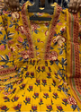 Aiwa Printed Rayon Cotton Kurti Set with Hand Work Yellow-TA1086