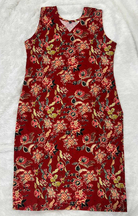 Aiwa Sleeveless Cotton Printed Kurti for Casual & Office Wear Red-TA1091