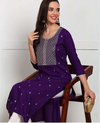 Aiwa Casual & Embroidered Rayon Kurtis Wine-TA1100
