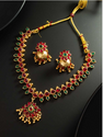 Aiwa Elegant Green & Red Stone Artificial Necklace Set-TA1116