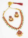 Aiwa Elegant Green & Red Stone Artificial Necklace Set-TA1116