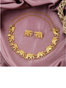 Temple Jewelry Gold-Toned Elephant Design Necklace Set-TA1118