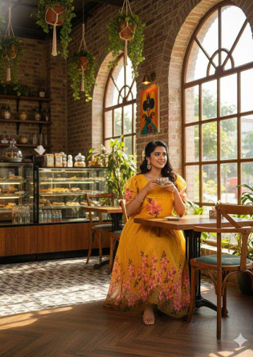 Aiwa Iconic Maxi: Printed Party Wear Dress in Luxurious Cubic Fabric-TA1132