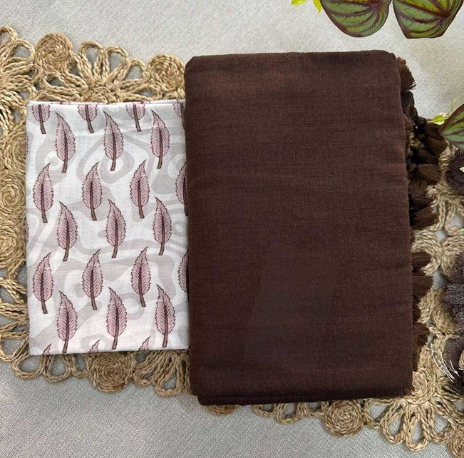 Aiwa Authentic Khadi Cotton Designer Saree with Magic Cotton Blouse-TA1018