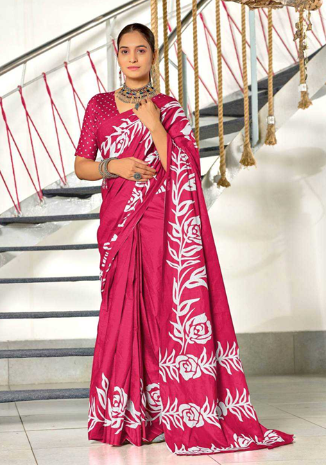 Aiwa Pure Mulmul Cotton Hand Block Printed Designer Saree-TA1020