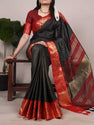 Poly Cotton Chex Zari Weaving Saree-TA1127