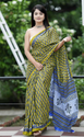 Aiwa Premium Cotton Bagru Block Print Mulmul Saree-TA1029
