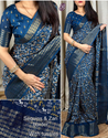 Aiwa Soft Cotton Kalamkari Print Saree with Sequin &amp; Zari Border-TA1025