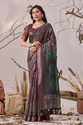 Aiwa Linen Cotton Digital Printed Patola Saree-TA1024